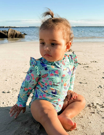 Purebaby - Frilly Long Sleeve Swimsuit | Toucan One-Piece Swimsuit Purebaby 