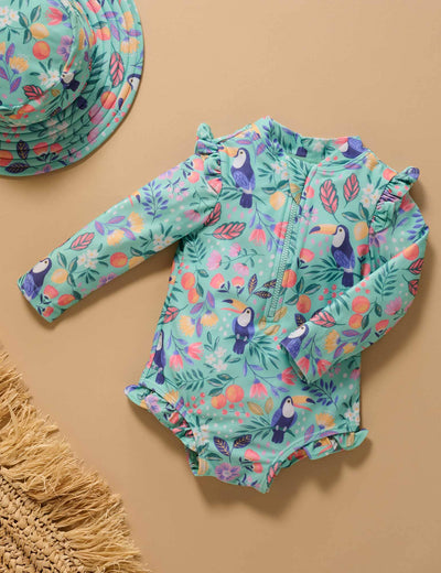 Purebaby - Frilly Long Sleeve Swimsuit | Toucan One-Piece Swimsuit Purebaby 