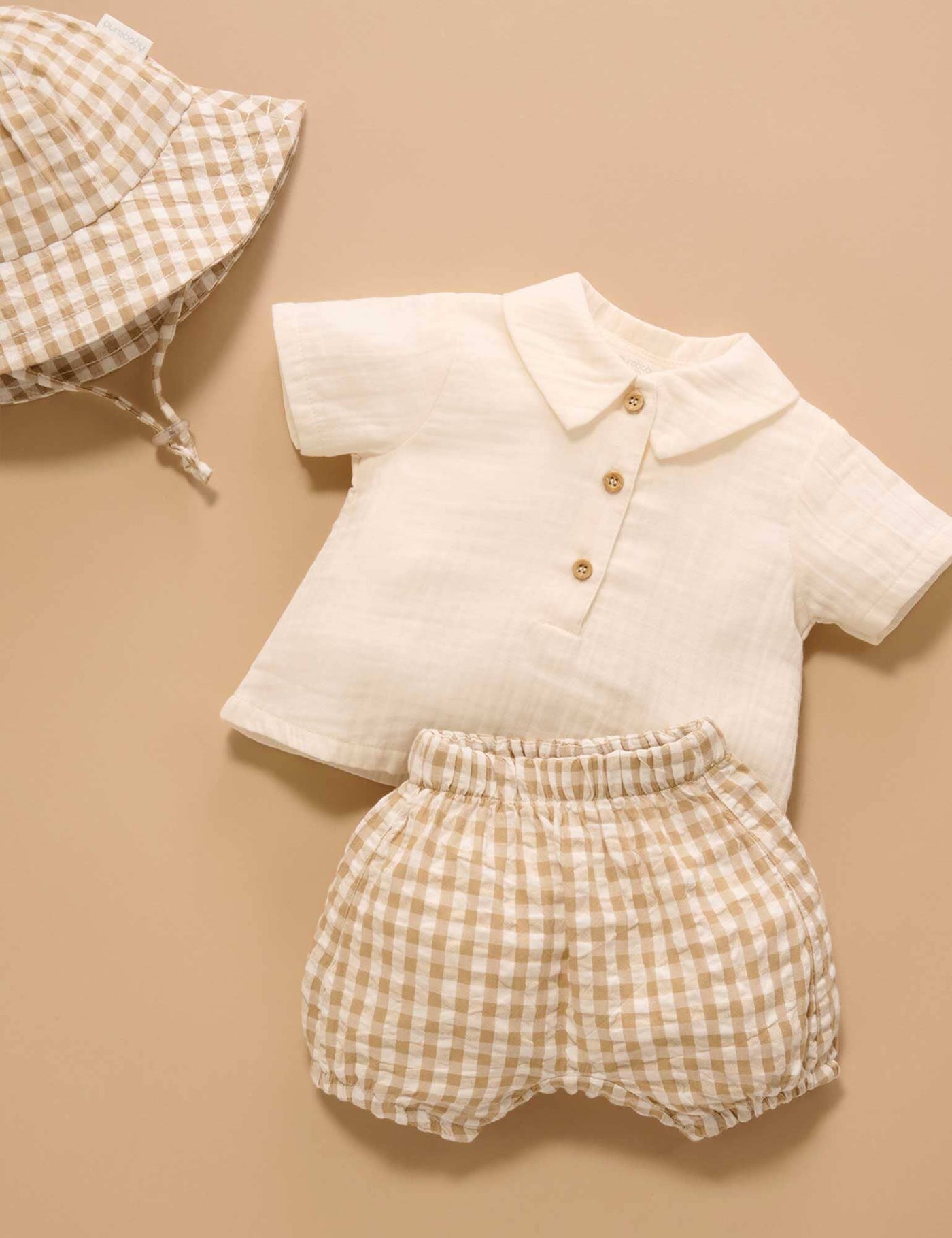 Purebaby - Gingham Set Matching Set Purebaby 