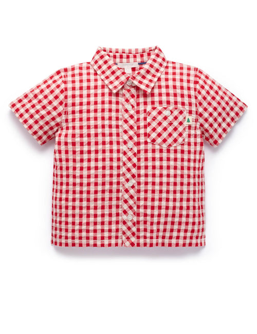 Purebaby - Gingham Shirt | Christmas Gingham