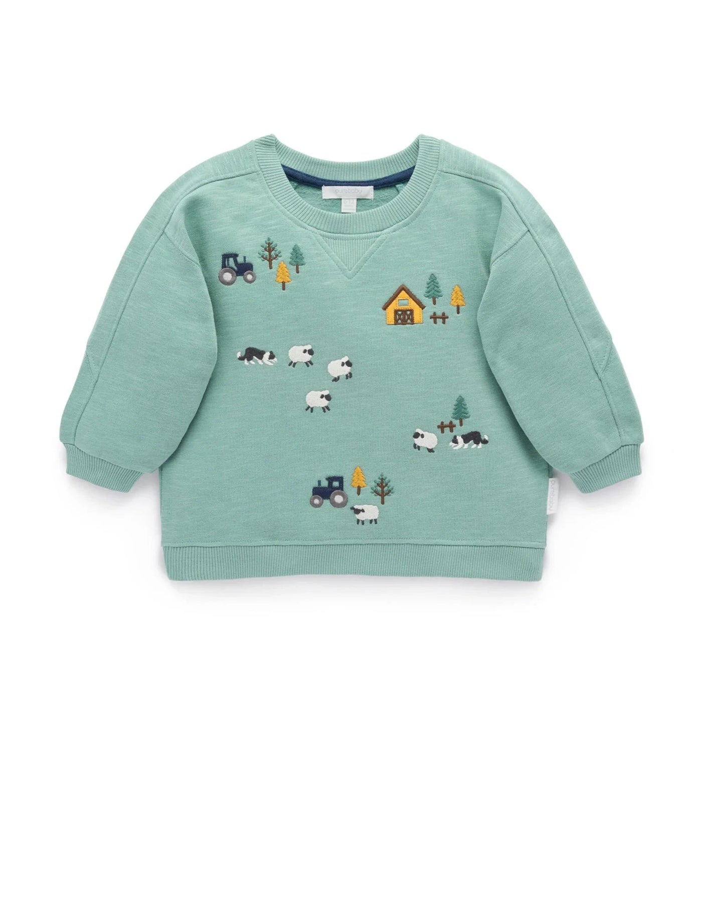 Purebaby - Hearding Sheep Windcheater | Pea Green Jumper Purebaby 