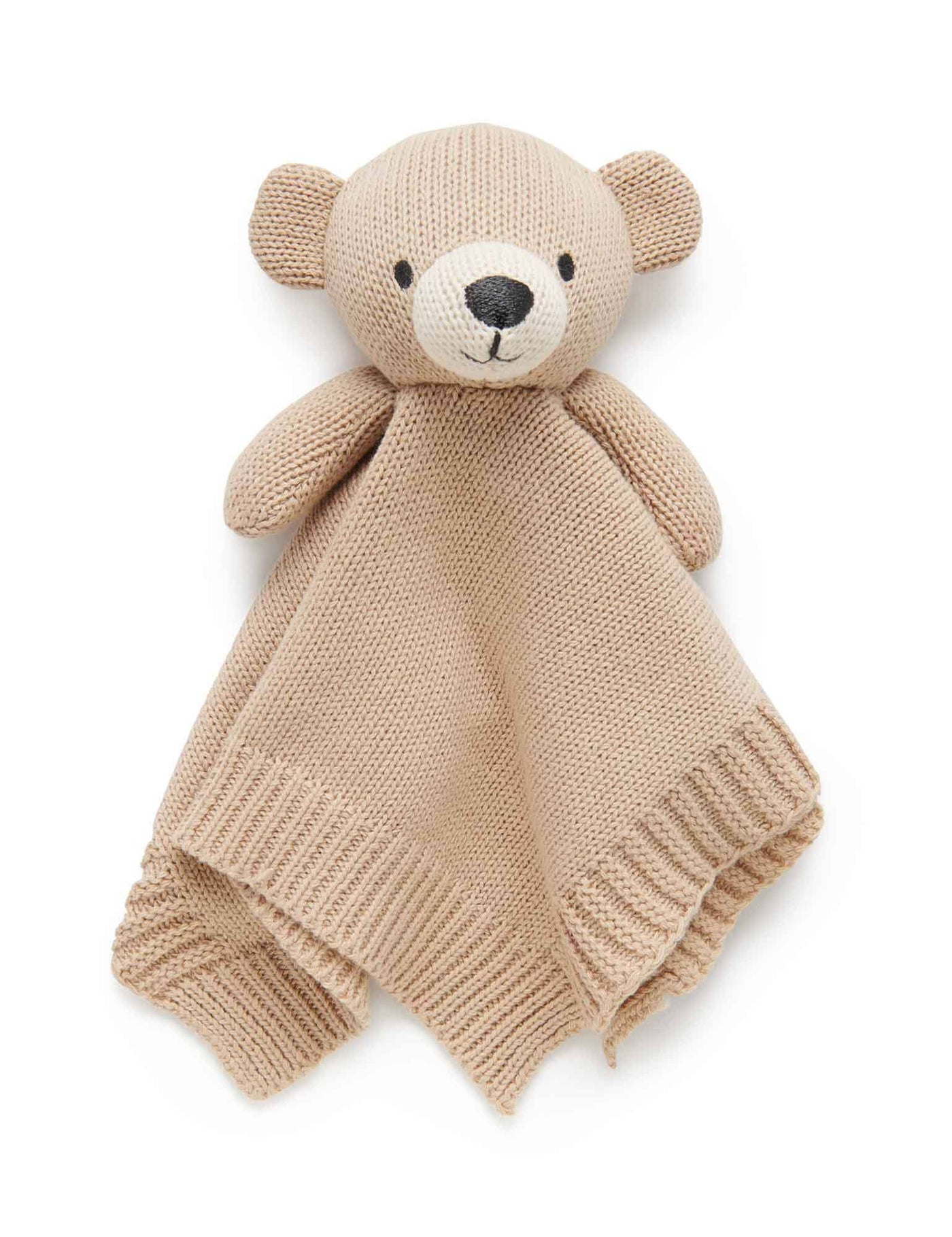 Purebaby - Knitted Bear Comforter - Camel Comforter Purebaby 