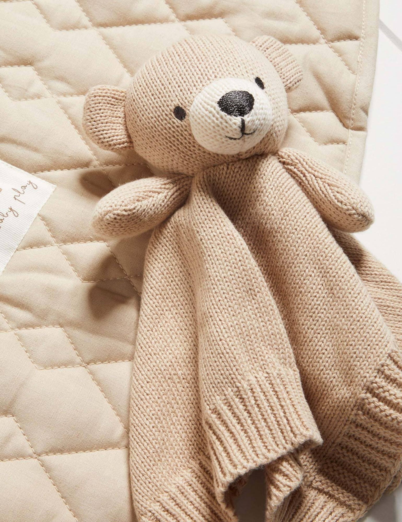 Purebaby - Knitted Bear Comforter - Camel Comforter Purebaby 