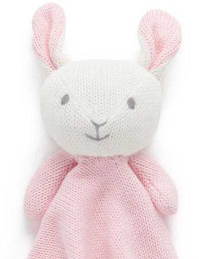 Purebaby - Knitted Bunny Comforter - Pink Comforter Purebaby 