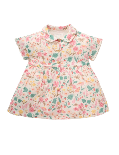 Purebaby - Linen Blend Shirt Dress | Strawberry Garden Floral