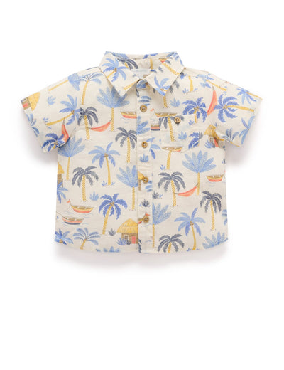 Purebaby - Linen Blend Shirt Short Sleeve Shirt Purebaby 