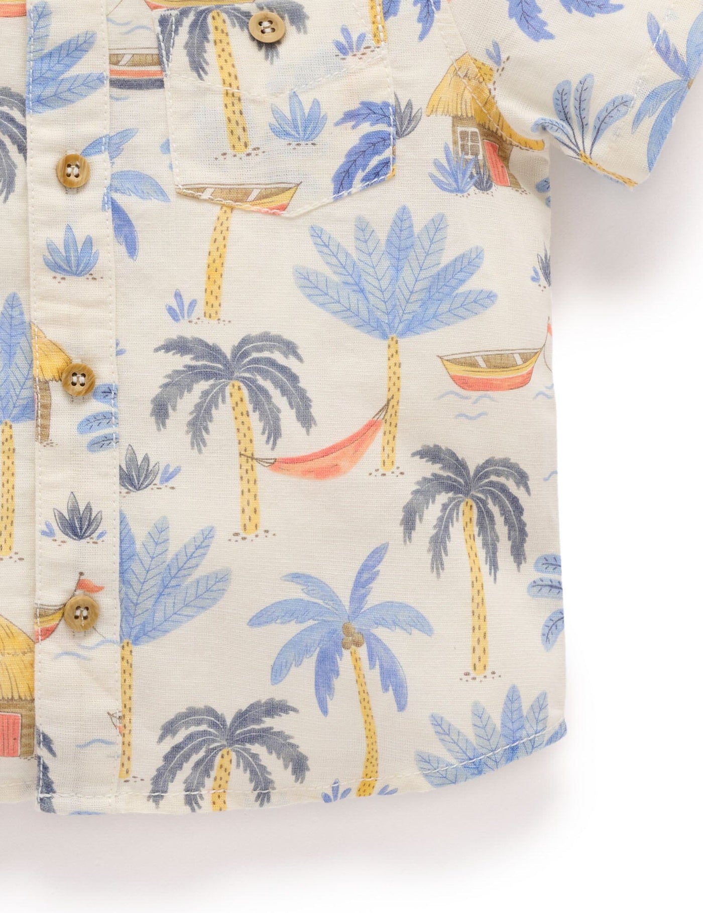 Purebaby - Linen Blend Shirt Short Sleeve Shirt Purebaby 