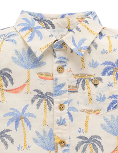 Purebaby - Linen Blend Shirt Short Sleeve Shirt Purebaby 