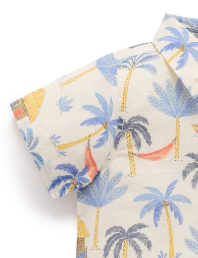 Purebaby - Linen Blend Shirt Short Sleeve Shirt Purebaby 