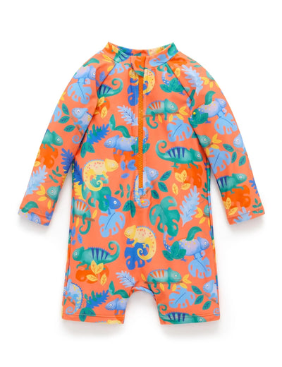 Purebaby - Long Sleeve Rashie Sunsuit | Fiesta Chameleon One-Piece Swimsuit Purebaby 