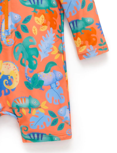 Purebaby - Long Sleeve Rashie Sunsuit | Fiesta Chameleon One-Piece Swimsuit Purebaby 