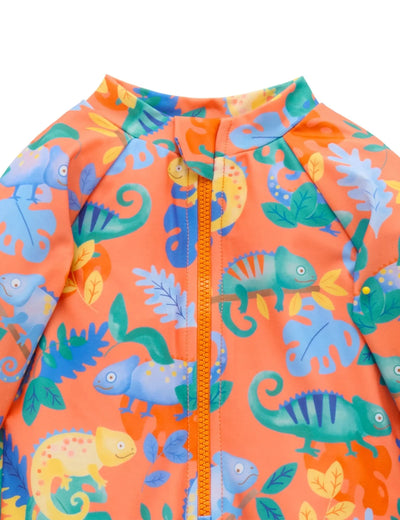 Purebaby - Long Sleeve Rashie Sunsuit | Fiesta Chameleon One-Piece Swimsuit Purebaby 