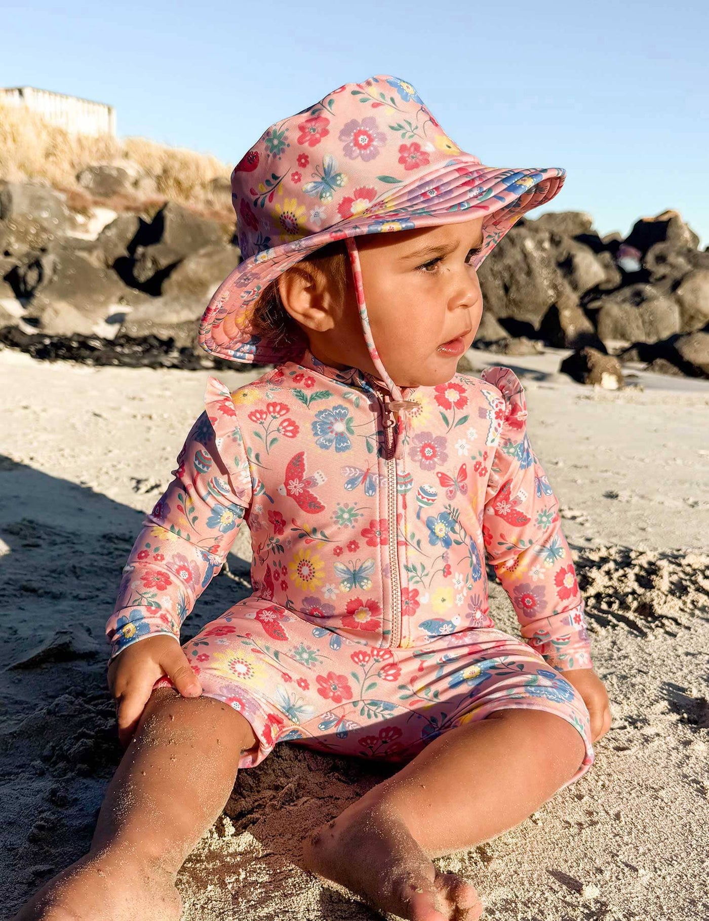 Purebaby - Long Sleeve Rashie Sunsuit | Pajaro Bird One-Piece Swimsuit Purebaby 