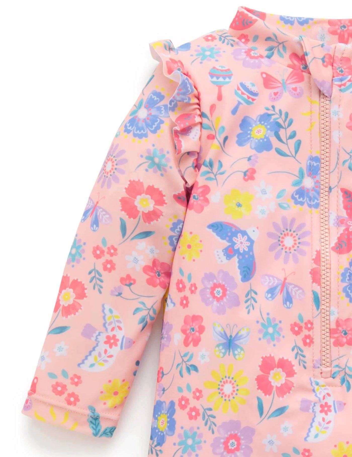Purebaby - Long Sleeve Rashie Sunsuit | Pajaro Bird One-Piece Swimsuit Purebaby 