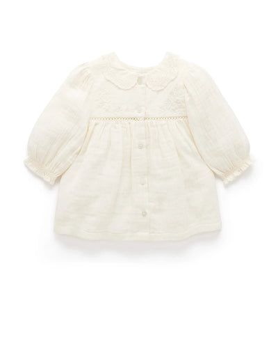 Purebaby - Meadow Blouse | Cloud Long Sleeve Top Purebaby 