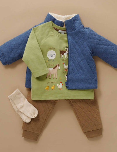 Purebaby - On The Farm Long Sleeve Tee | Celery Long Sleeve T-Shirt Purebaby 