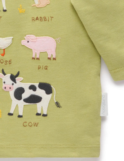 Purebaby - On The Farm Long Sleeve Tee | Celery Long Sleeve T-Shirt Purebaby 