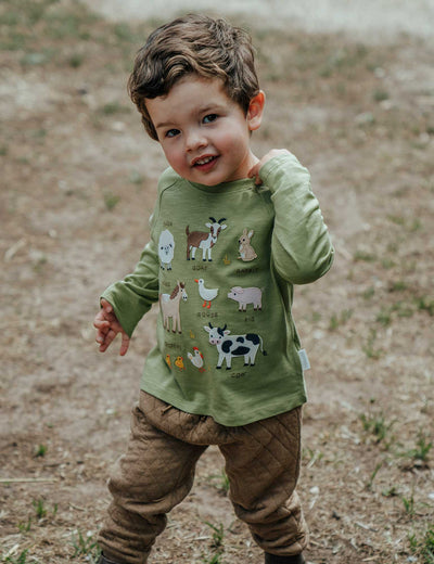 Purebaby - On The Farm Long Sleeve Tee | Celery Long Sleeve T-Shirt Purebaby 