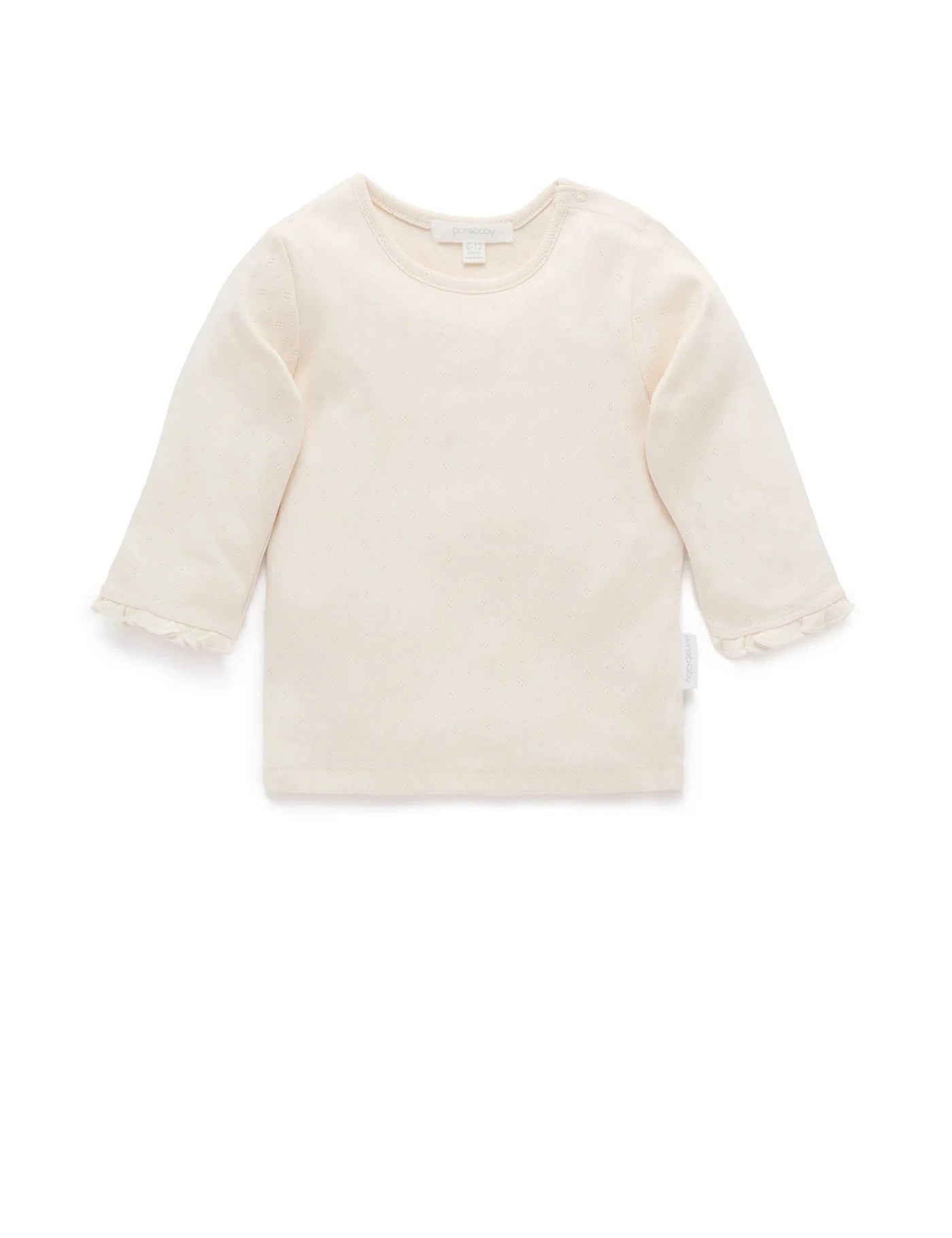 Purebaby - Pointelle Rib Layering Top | Cloud Long Sleeve Top Purebaby 