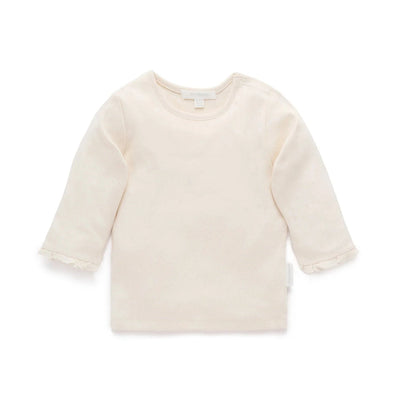 Purebaby - Pointelle Rib Layering Top | Cloud Long Sleeve Top Purebaby 