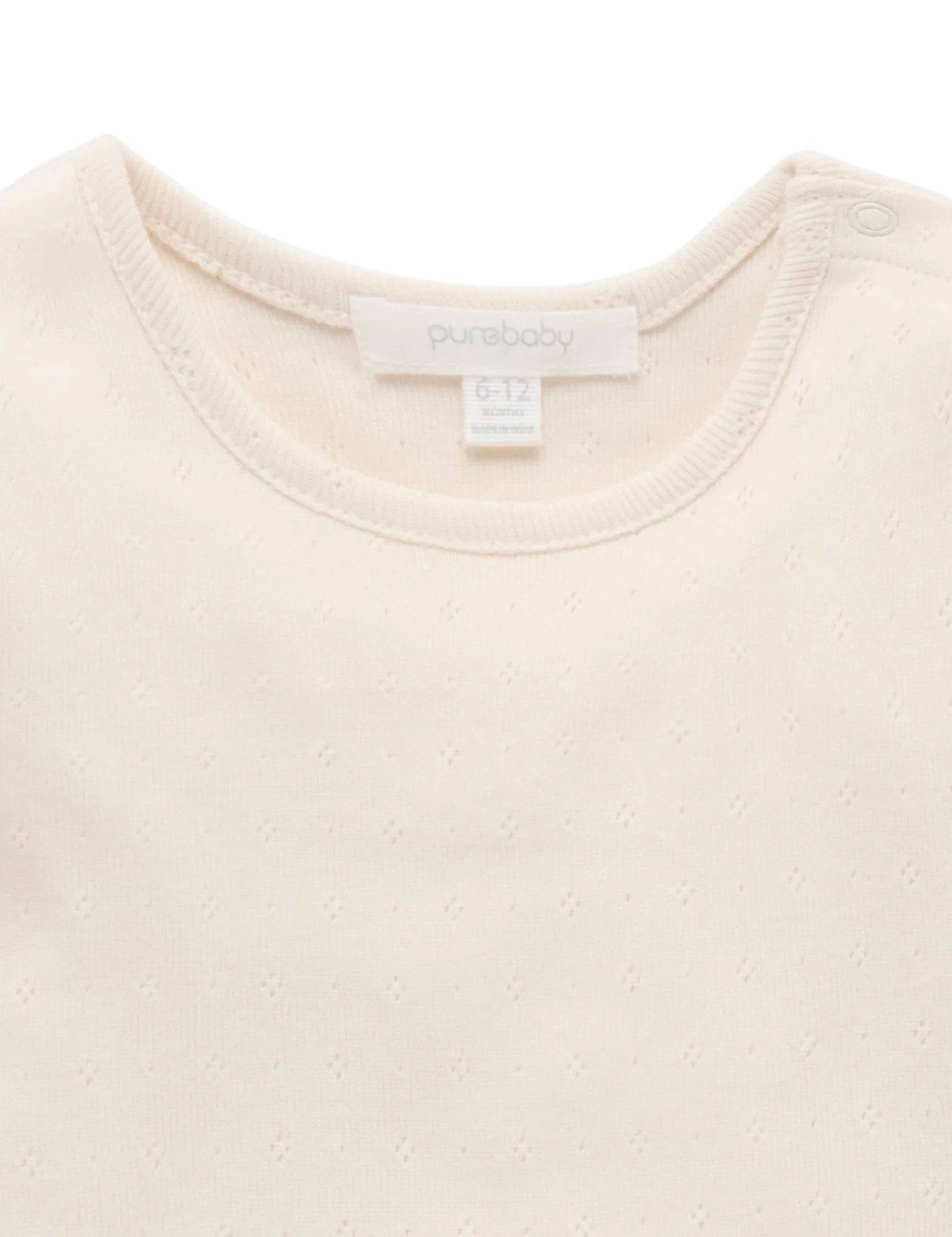 Purebaby - Pointelle Rib Layering Top | Cloud Long Sleeve Top Purebaby 