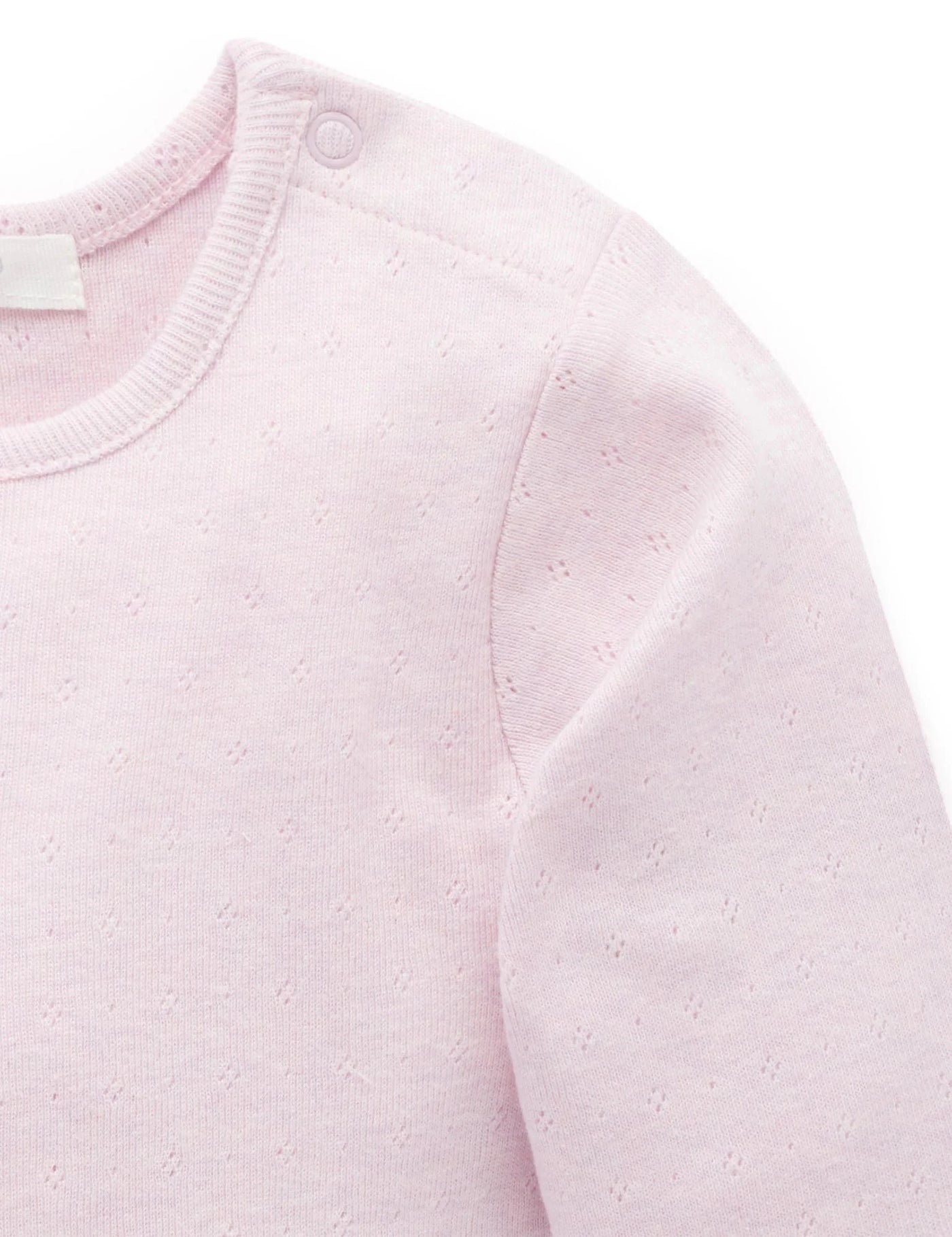 Purebaby - Pointelle Rib Layering Top | Primrose Melange Long Sleeve Top Purebaby 