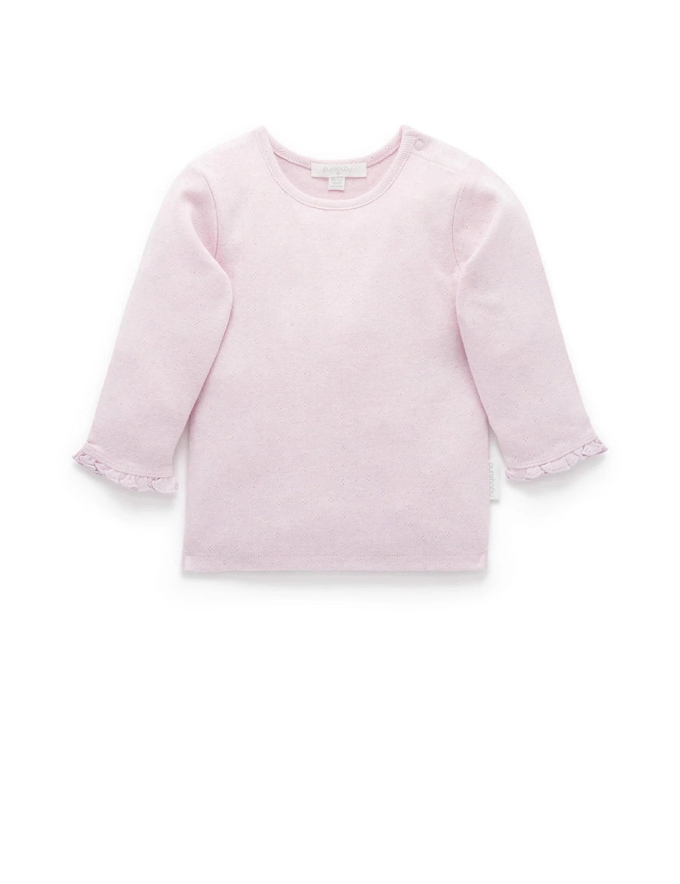 Purebaby - Pointelle Rib Layering Top | Primrose Melange Long Sleeve Top Purebaby 