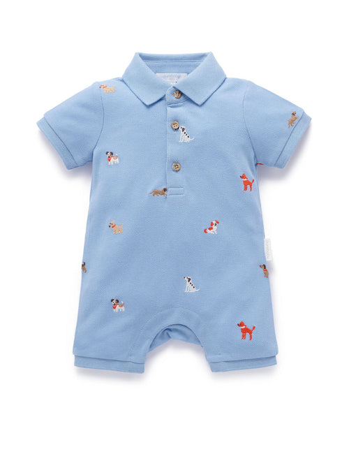 Purebaby - Polo Growsuit | Doggy Broderie