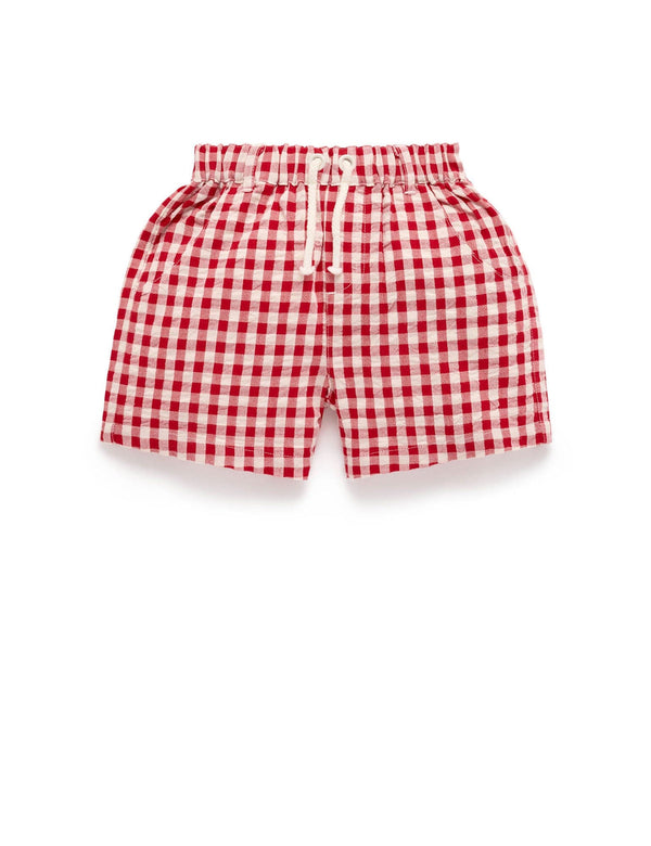 Purebaby - Pull On Gingham Shorts | Celebration Gingham Shorts Purebaby 