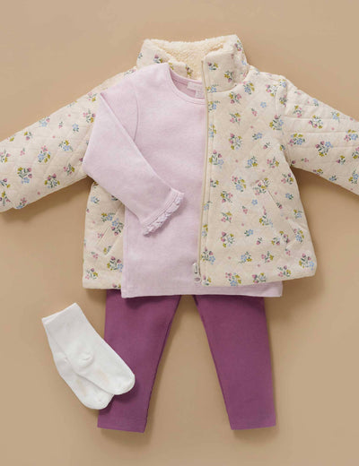 Purebaby - Quilted Jacket | Wheat Strawberry Blossom Jacket Purebaby 