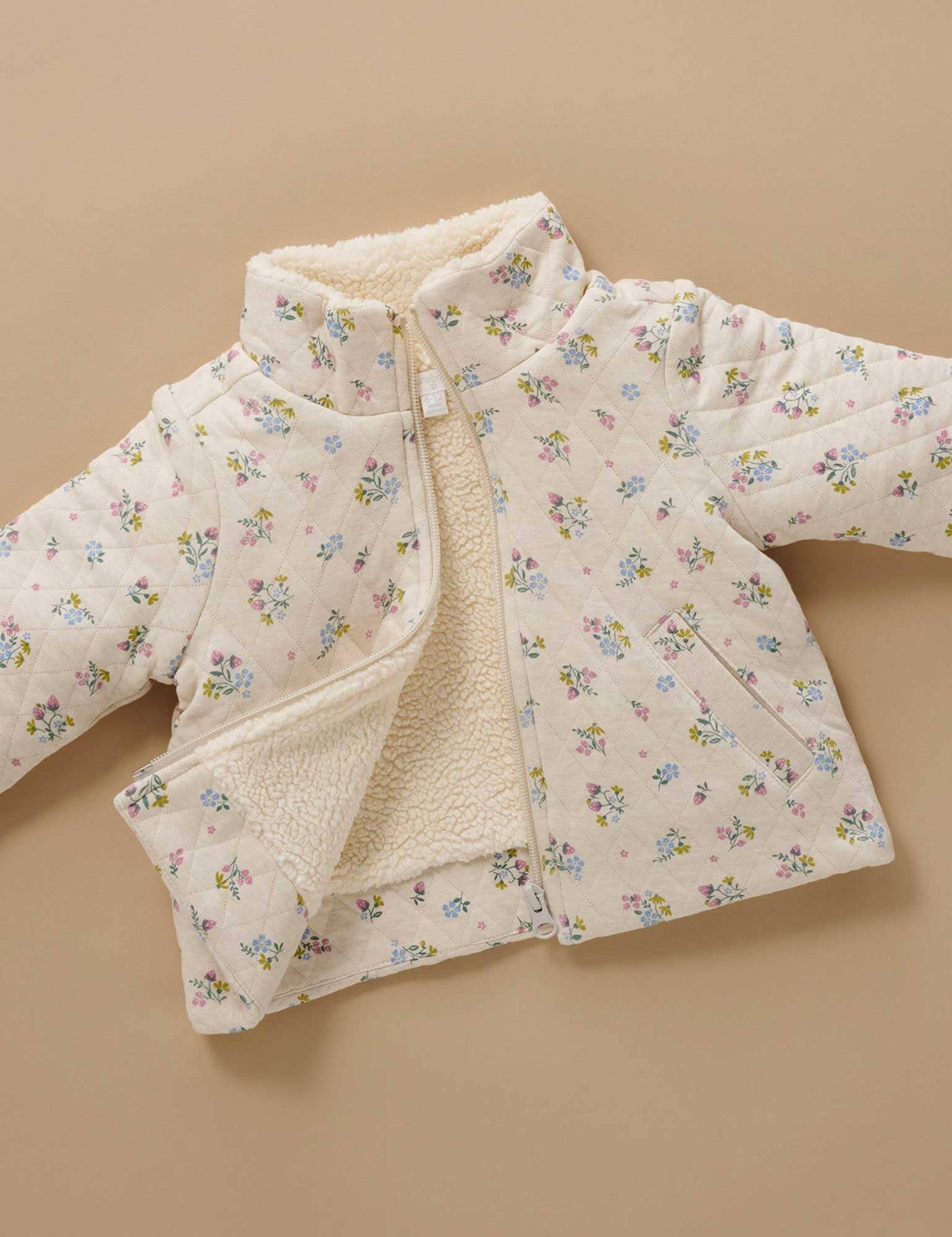 Purebaby - Quilted Jacket | Wheat Strawberry Blossom Jacket Purebaby 