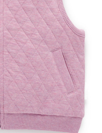 Purebaby - Quilted Vest | Lavender Melange Vest Purebaby 