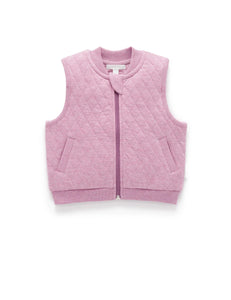 Purebaby - Quilted Vest | Lavender Melange