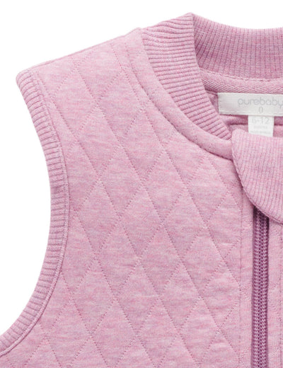 Purebaby - Quilted Vest | Lavender Melange Vest Purebaby 