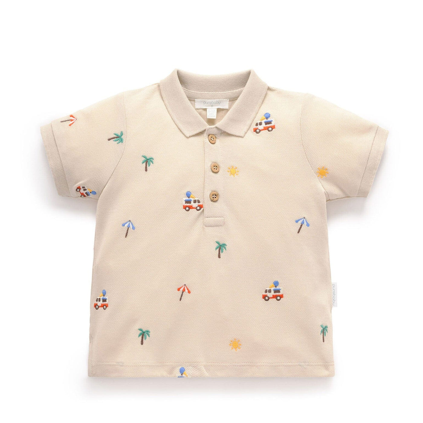 Purebaby - Resort Embroidered Polo Short Sleeve Shirt Purebaby 