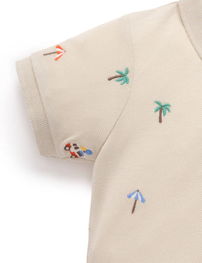 Purebaby - Resort Embroidered Polo Short Sleeve Shirt Purebaby 