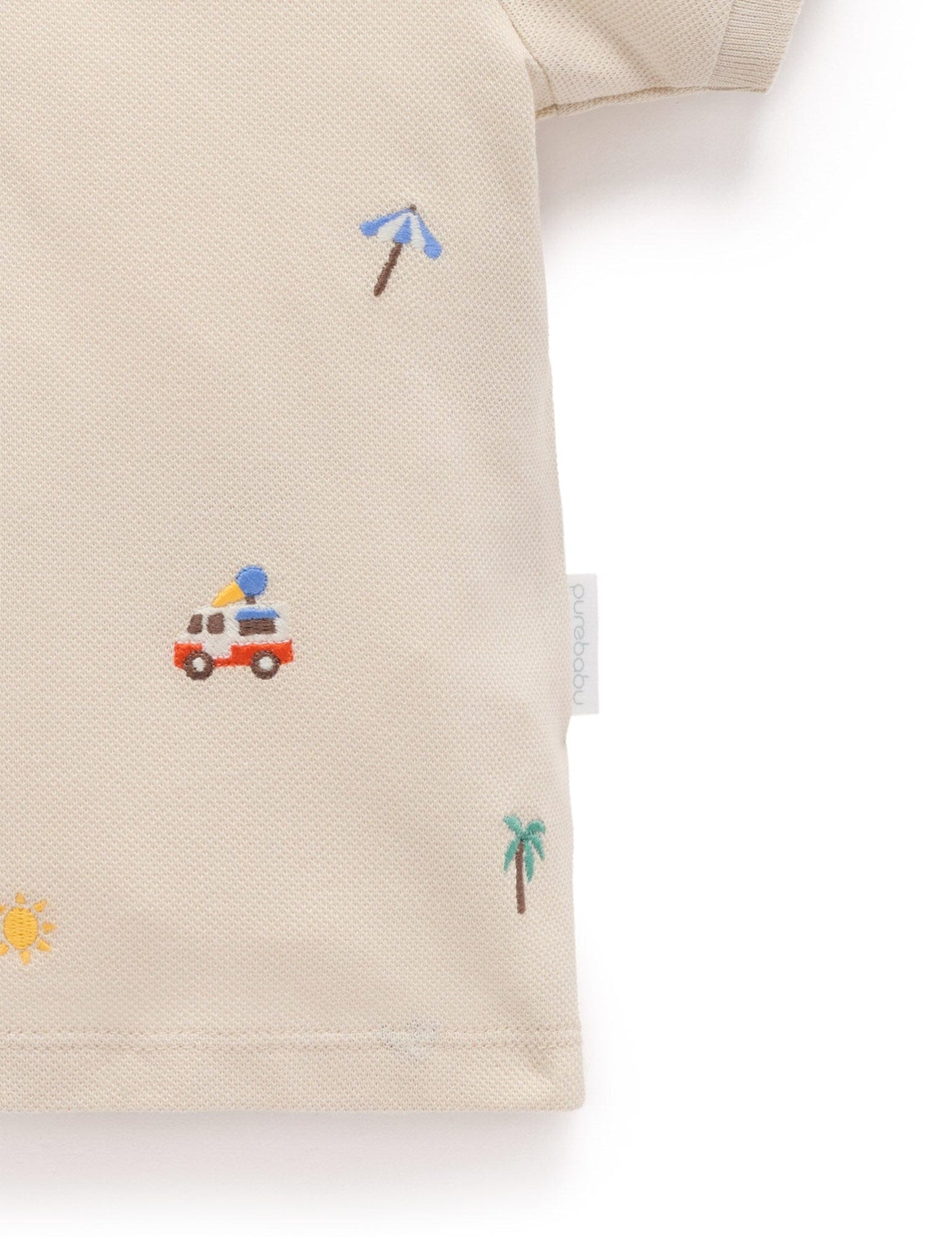 Purebaby - Resort Embroidered Polo Short Sleeve Shirt Purebaby 