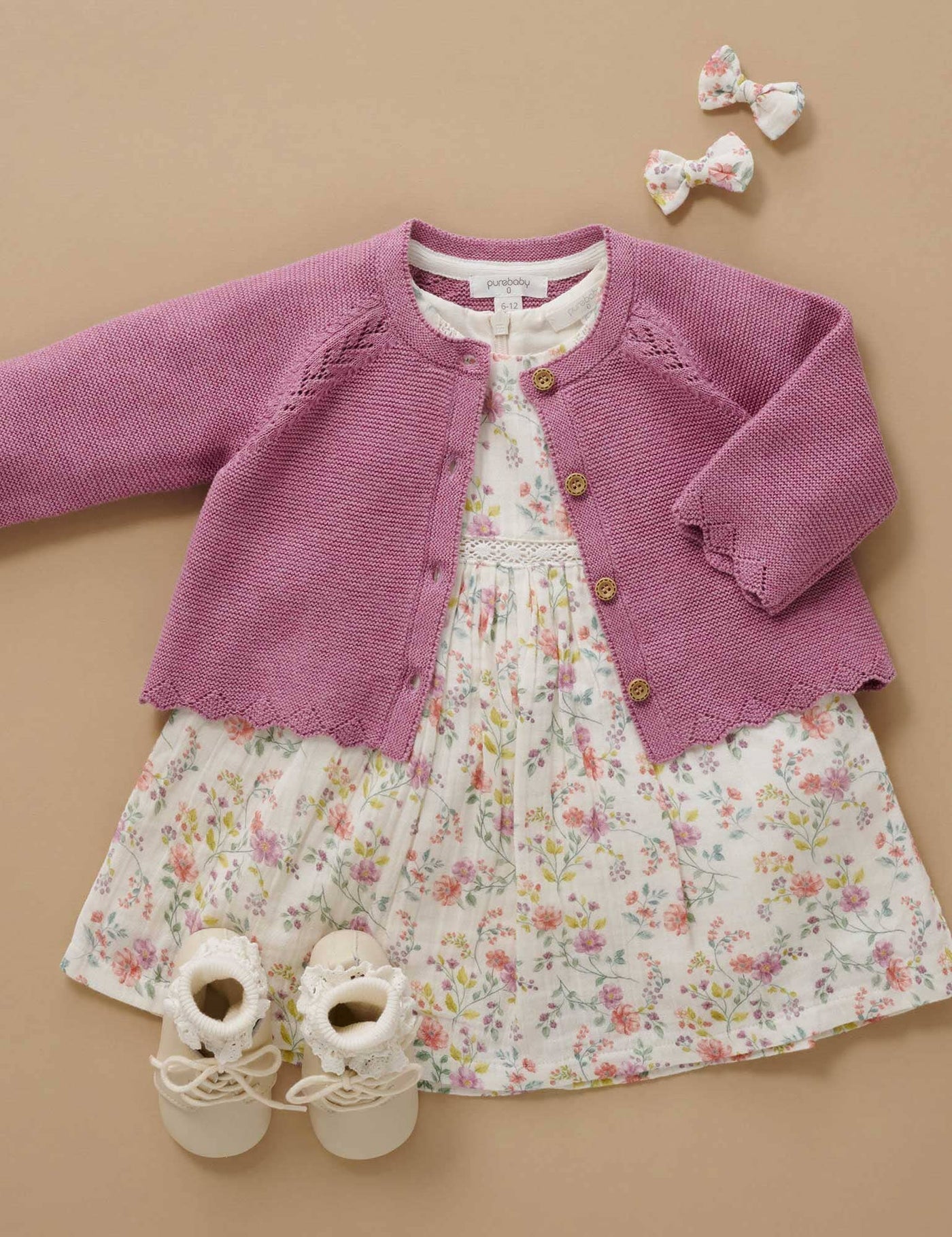 Purebaby - Scalloped Cardigan Cardigan Purebaby 