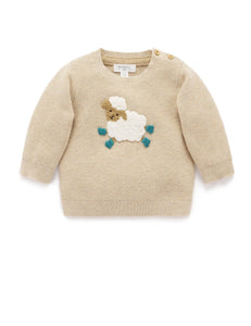 Purebaby - Sheep Jumper | Almond Melange