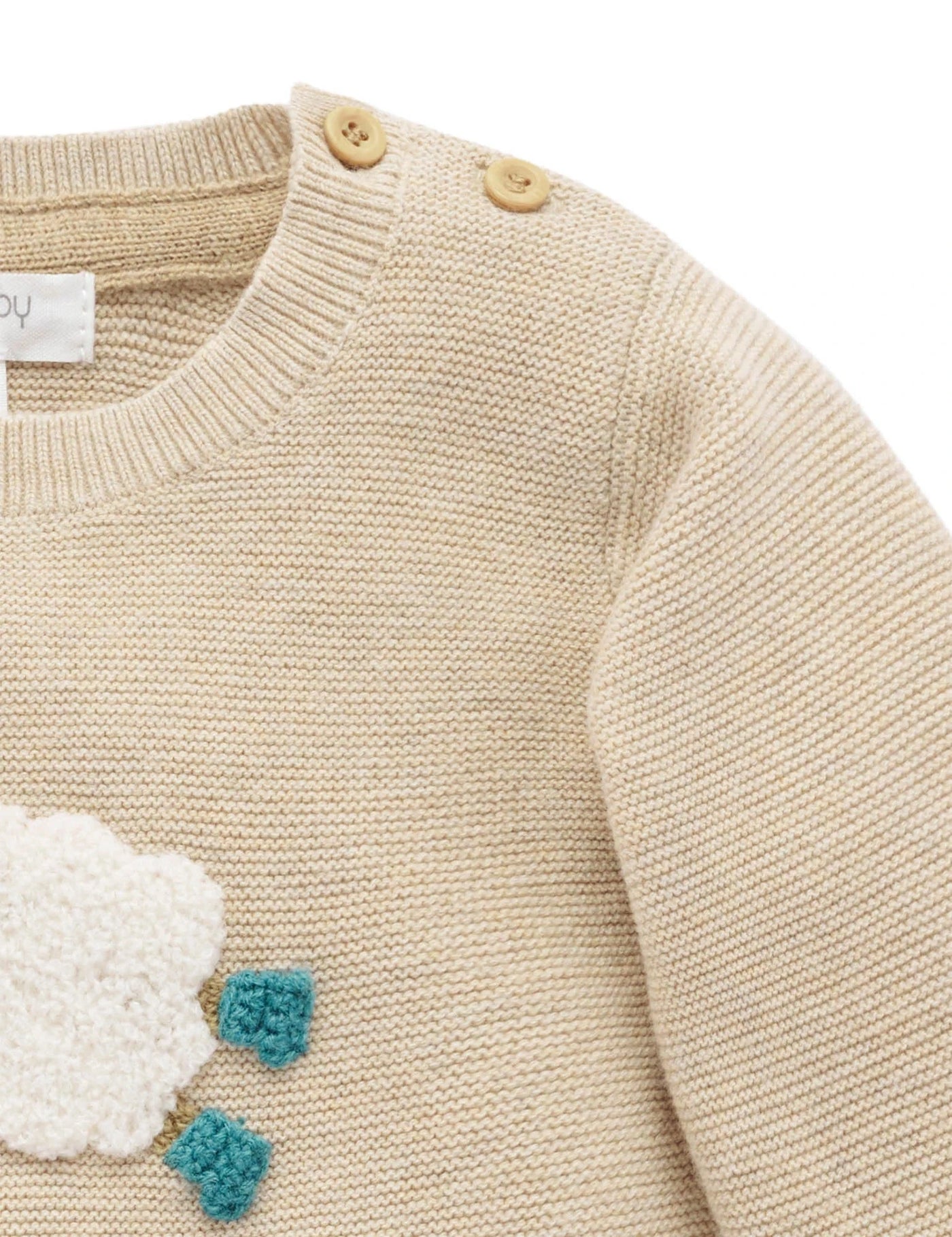 Purebaby - Sheep Jumper | Almond Melange Knitted Jumper Purebaby 