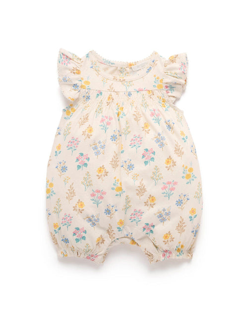 Purebaby - Shirred Romper | Posy Print