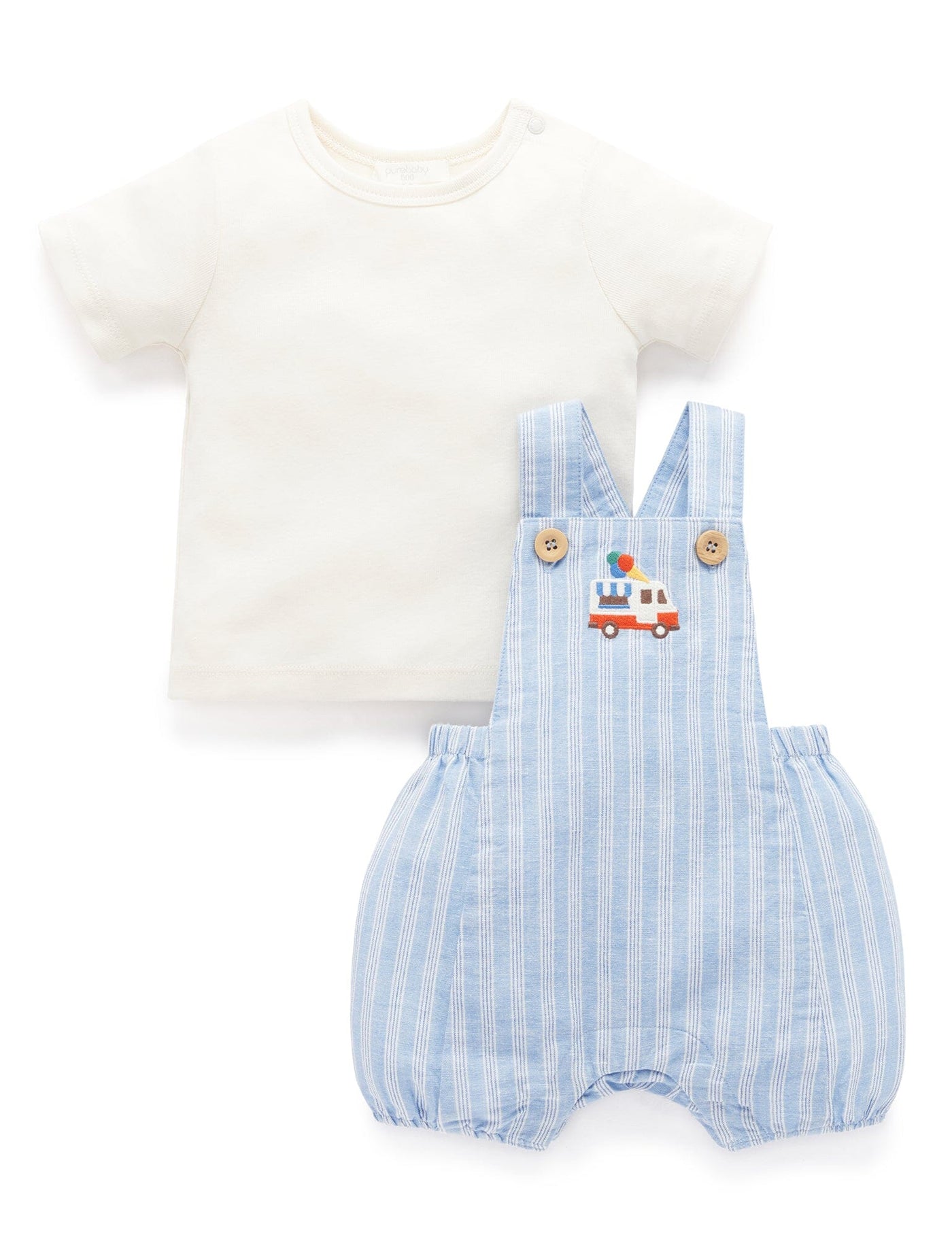 Purebaby - Short Leg Overall Set Matching Set Purebaby 