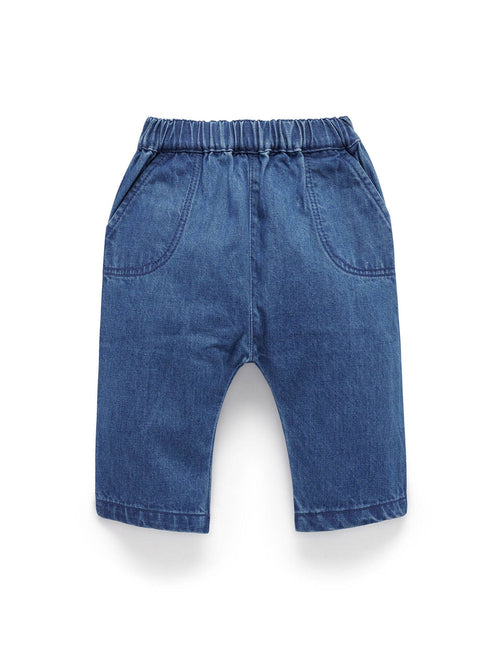 Purebaby - Slouchy Chambray Pants | Mid Denim