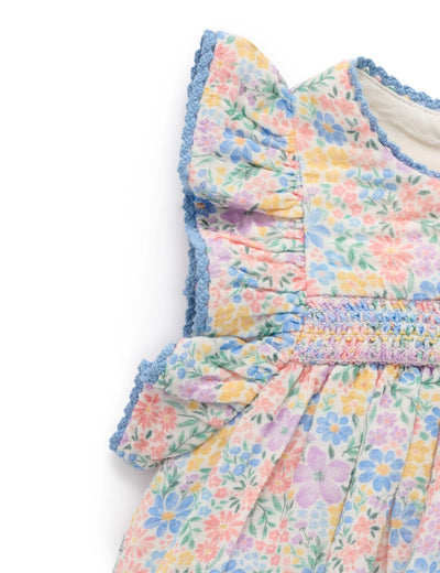 Purebaby - Smocked Dress | Isabella Print Short Sleeve Dress Purebaby 
