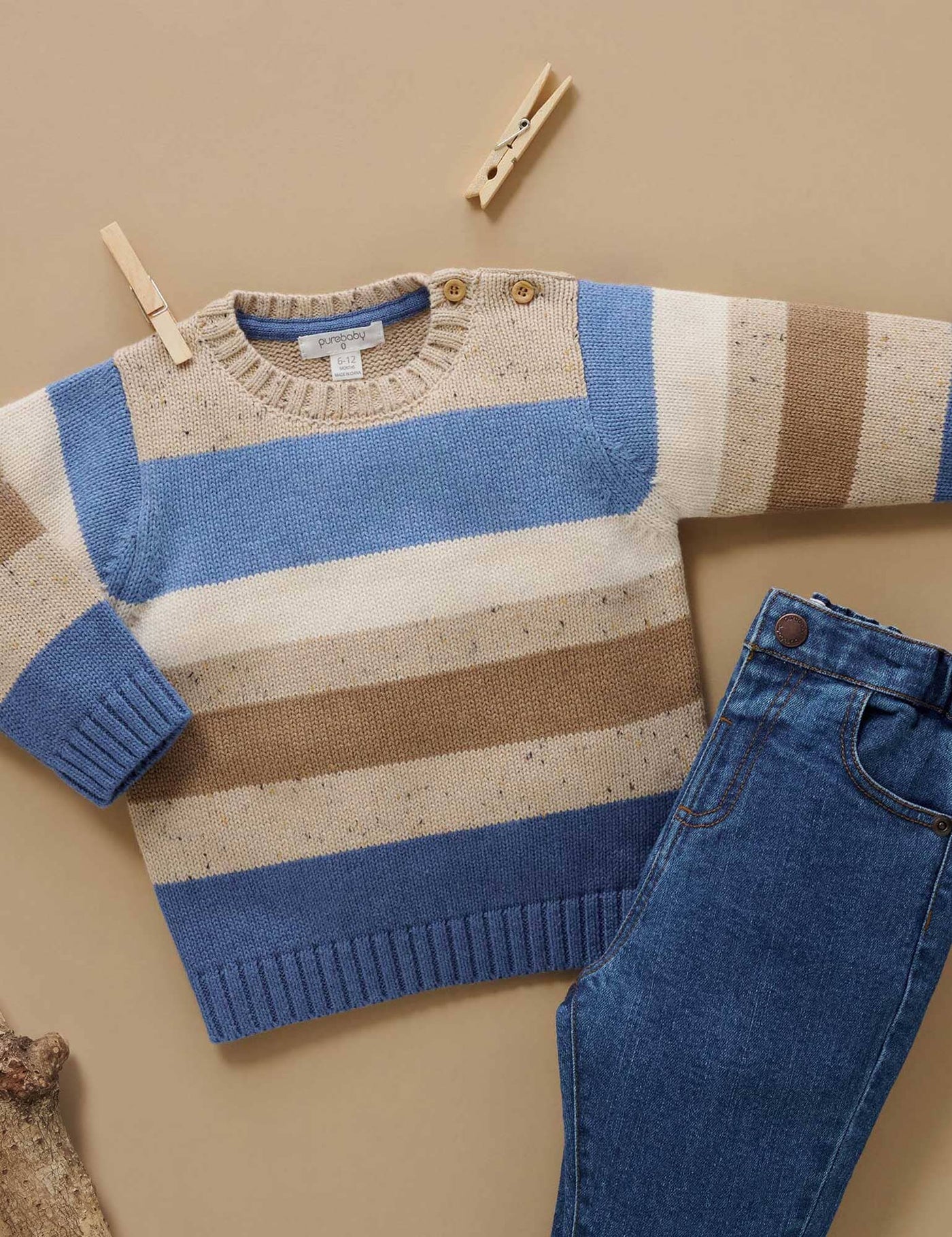 Purebaby - Storm Striped Jumper Knitted Jumper Purebaby 