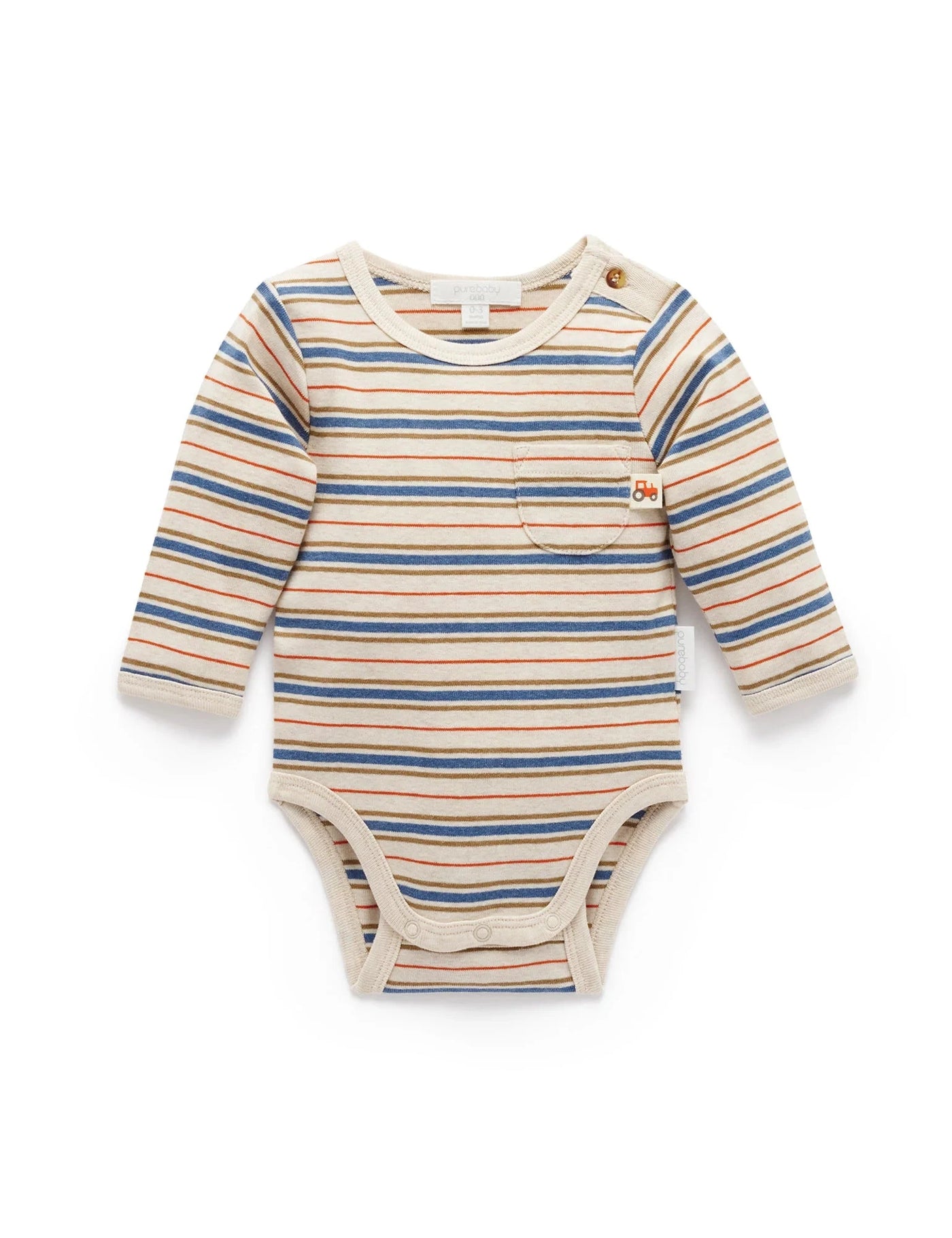 Purebaby - Striped Bodysuit Bodysuit Purebaby 