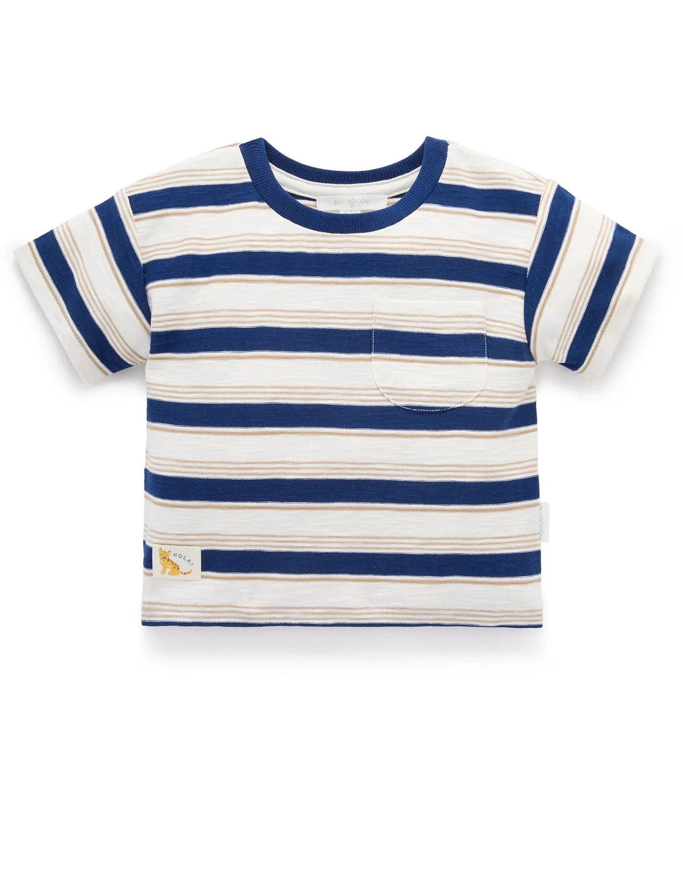 Purebaby - Striped Relaxed Tee | Navy Stripe Short Sleeve T-Shirt Purebaby 