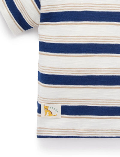 Purebaby - Striped Relaxed Tee | Navy Stripe Short Sleeve T-Shirt Purebaby 