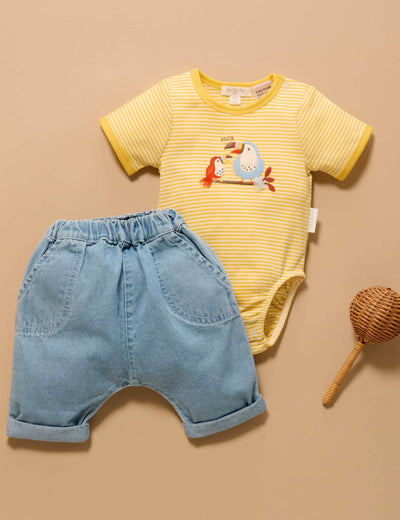 Purebaby - Talking Toucans Rib Bodysuit Bodysuit Purebaby 
