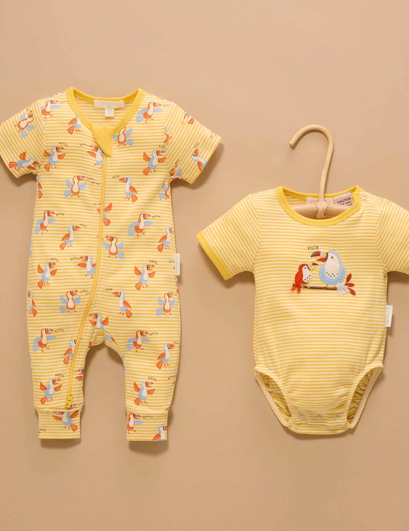 Purebaby - Talking Toucans Rib Bodysuit Bodysuit Purebaby 